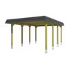 Einzelcarport 'Spreewald' 396 x 589 cm schwarze Blende KDI imprägniert