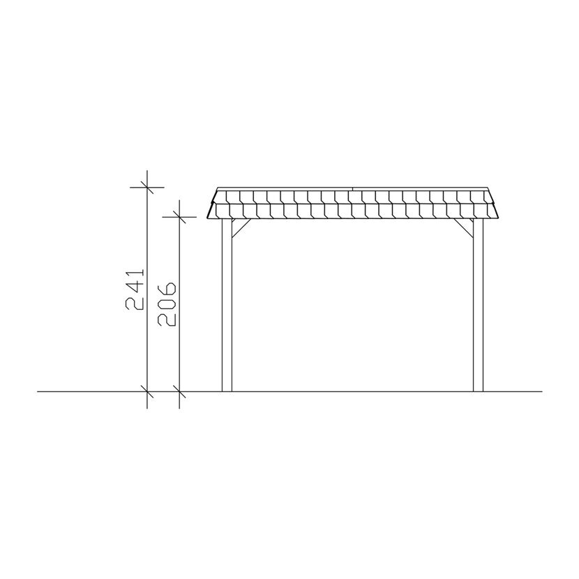 Carport 'Spreewald' schwarze Blende  345 x 741 cm imprägniert