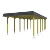 Einzelcarport 'Spreewald' 396 x 893 cm schwarze Blende KDI imprägniert