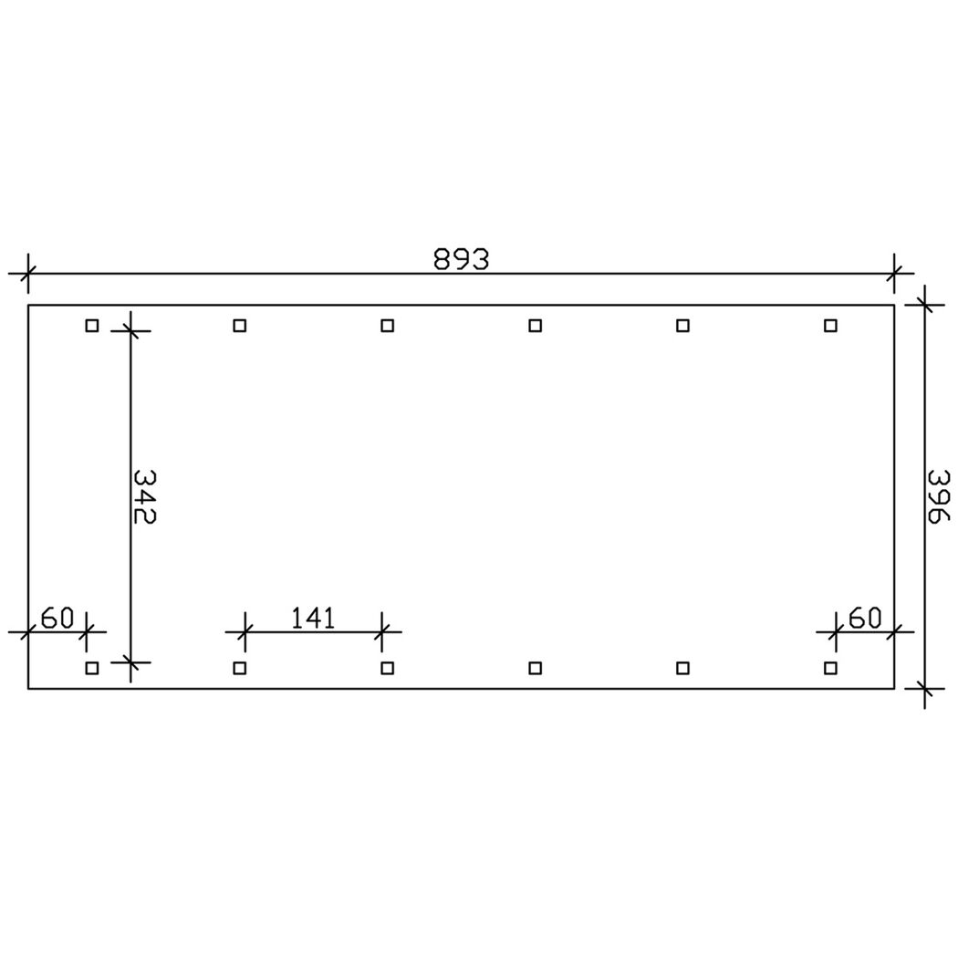 Einzelcarport 'Spreewald' 396 x 893 cm schwarze Blende KDI imprägniert