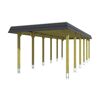 Einzelcarport 'Spreewald' 345 x 893 cm schwarze Blende KDI imprägniert