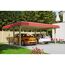 Doppelcarport aus Holz mit rotem Dach