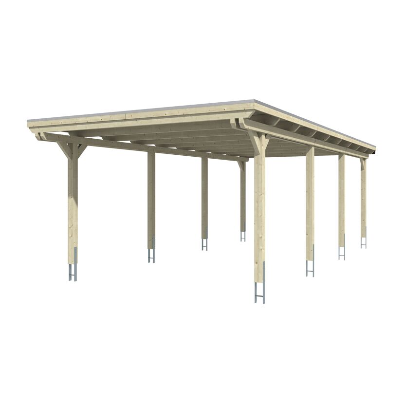 Einzelcarport 'Emsland' 404 x 846 cm unbehandelt