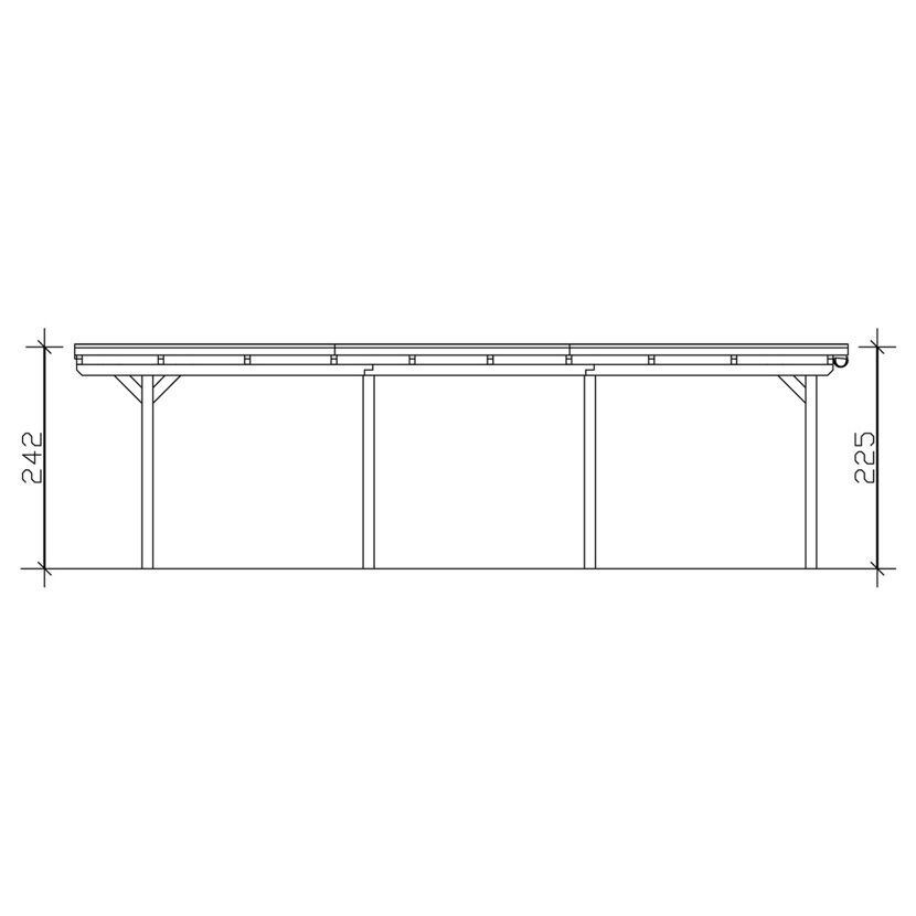 Einzelcarport 'Emsland' 404 x 846 cm unbehandelt