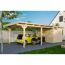 Auto und Motorrad unter einem Carport