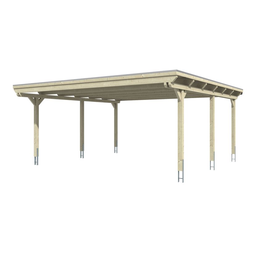 Doppelcarport 'Emsland' 613 x 604 cm unbehandelt