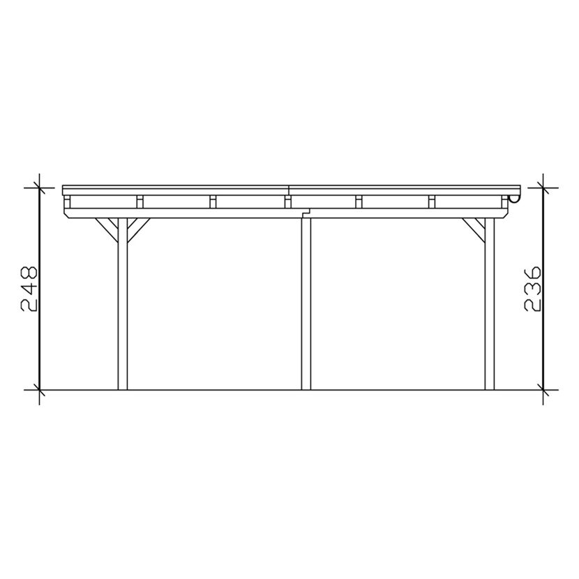 Doppelcarport 'Emsland' 613 x 604 cm unbehandelt
