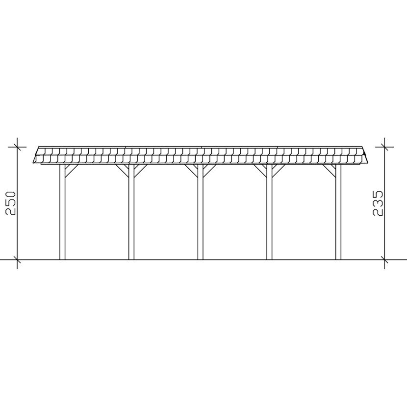 Zeichnung eines Carports mit Dach