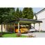 Doppelcarport 'Spreewald' 585 x 893 cm schwarze Blende KDI imprägniert