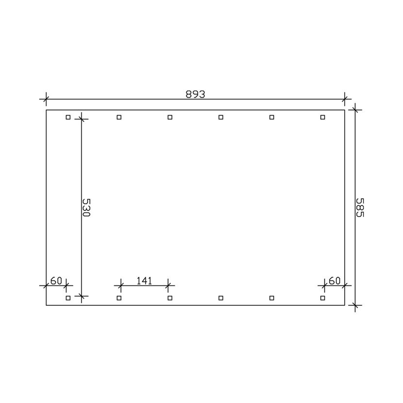 Doppelcarport 'Spreewald' 585 x 893 cm schwarze Blende KDI imprägniert