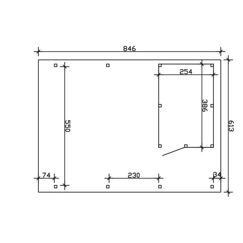 Technischer Bauplan Gartenhaus Emsland