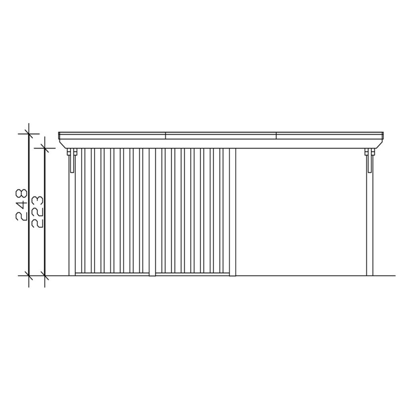 Zeichnung eines Carports mit Maßen