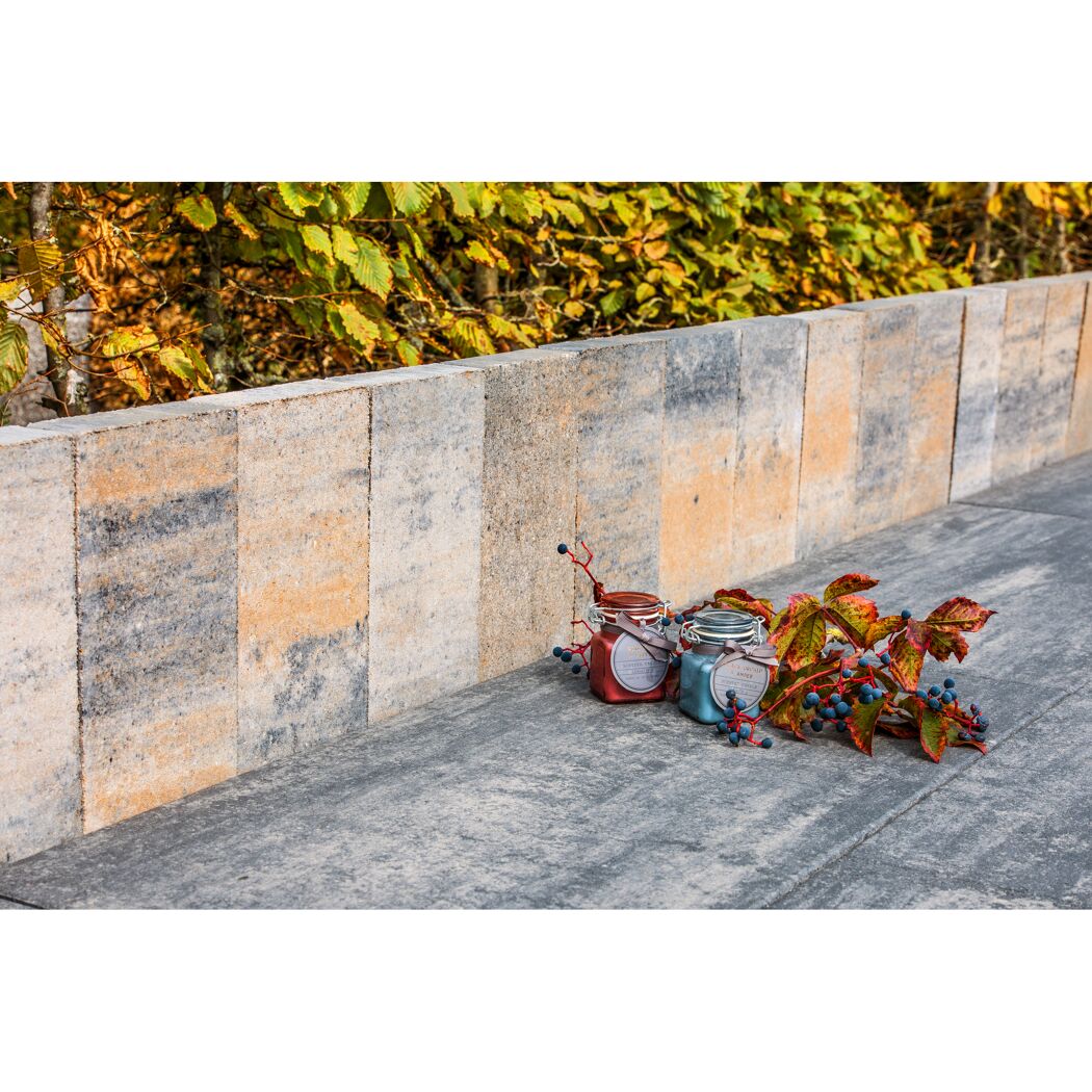 Palisade 'T-Fence Solid' Beton muschelkalkfarben 15 x 30 x 4,5 cm