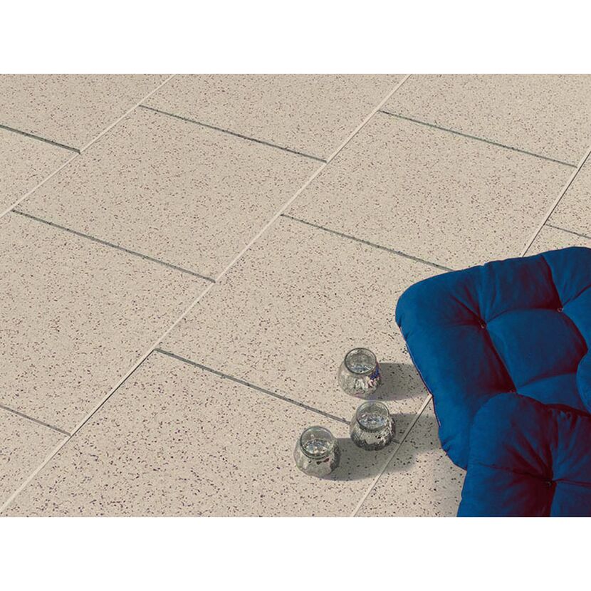 Terrassenplatte 'T-Court Sleek' Beton beige 40 x 40 x 4 cm