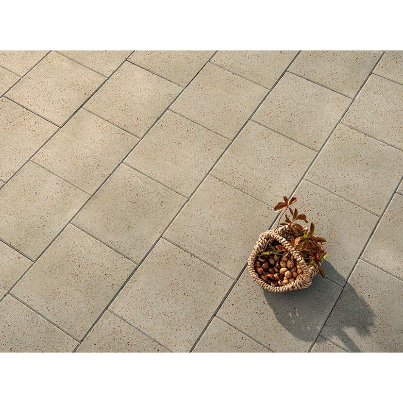 Terrassenplatte 'T-Court Sleek' Beton beige 40 x 40 x 4 cm
