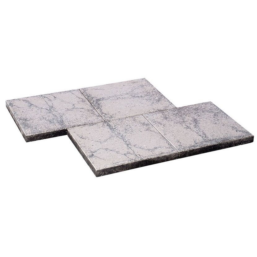 Terrassenplatte 'T-Court Sleek' Beton schwarz/weiß 40 x 40 x 4 cm