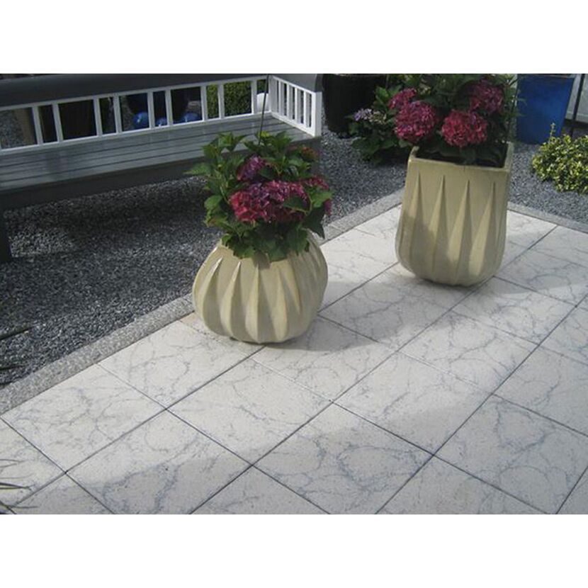 Terrassenplatte 'T-Court Sleek' Beton schwarz/weiß 40 x 40 x 4 cm