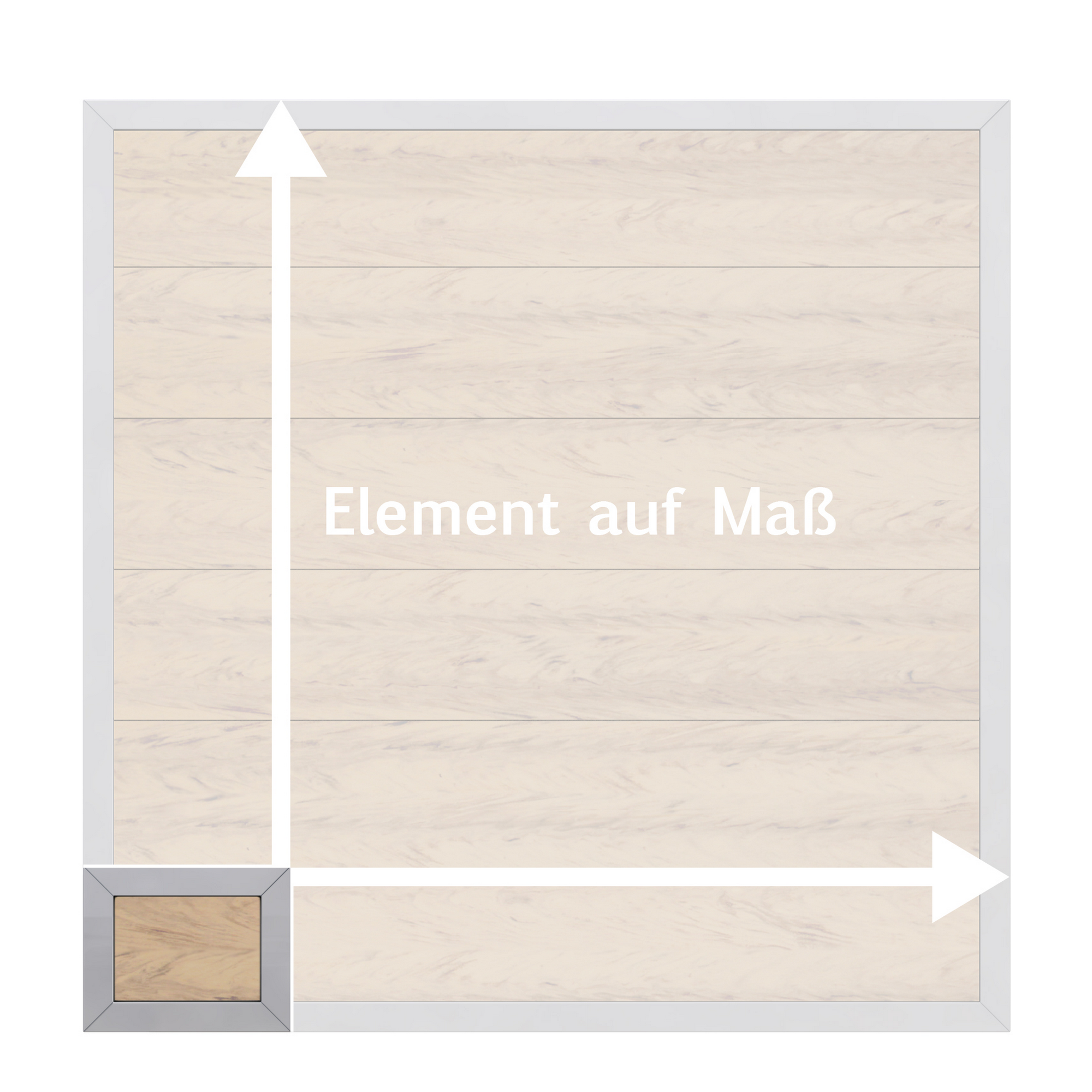 Maßelement 'Design' Sand WPC Aluminium + product picture