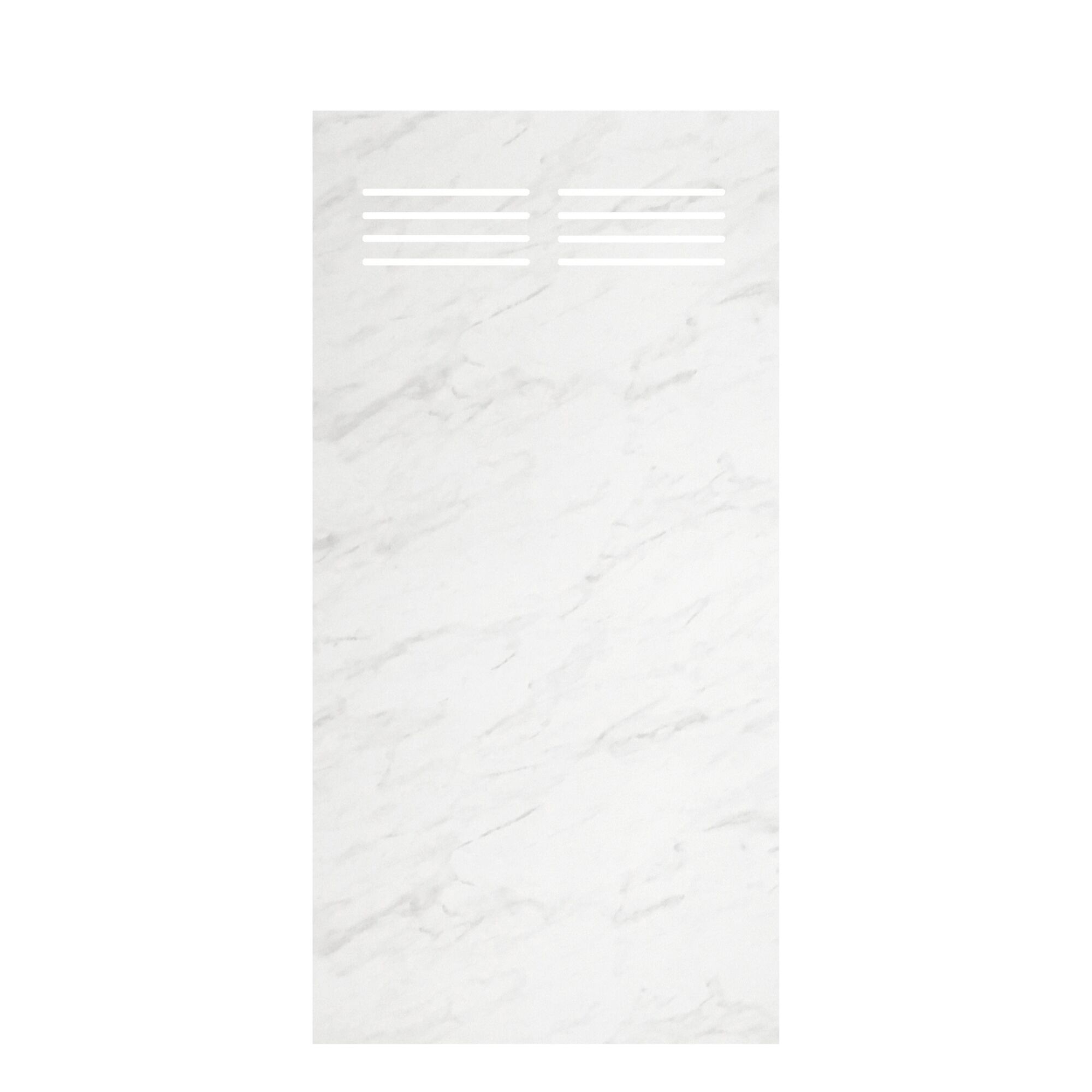 Weiße rechteckige Wandplatte aus Marmor mit Schlitzen