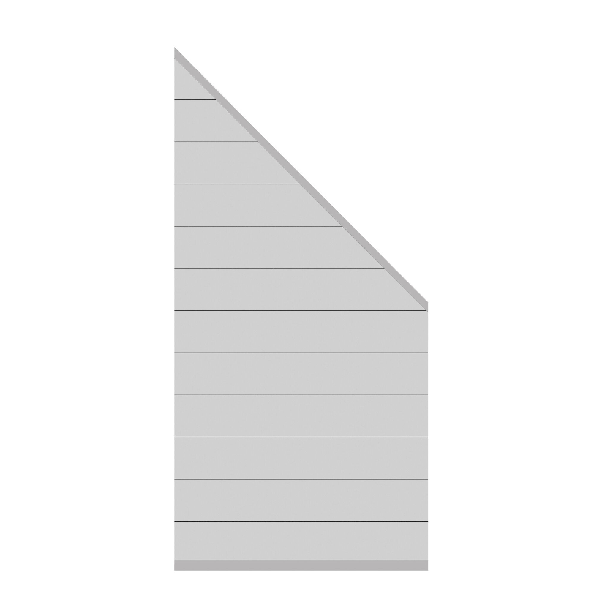 Graue rechteckige Platte mit abgeschrägter Ecke.