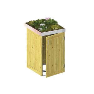 Mülltonnenbox 'Binto' mit Pflanzkasten naturfarben 75 x 129 x 84 cm