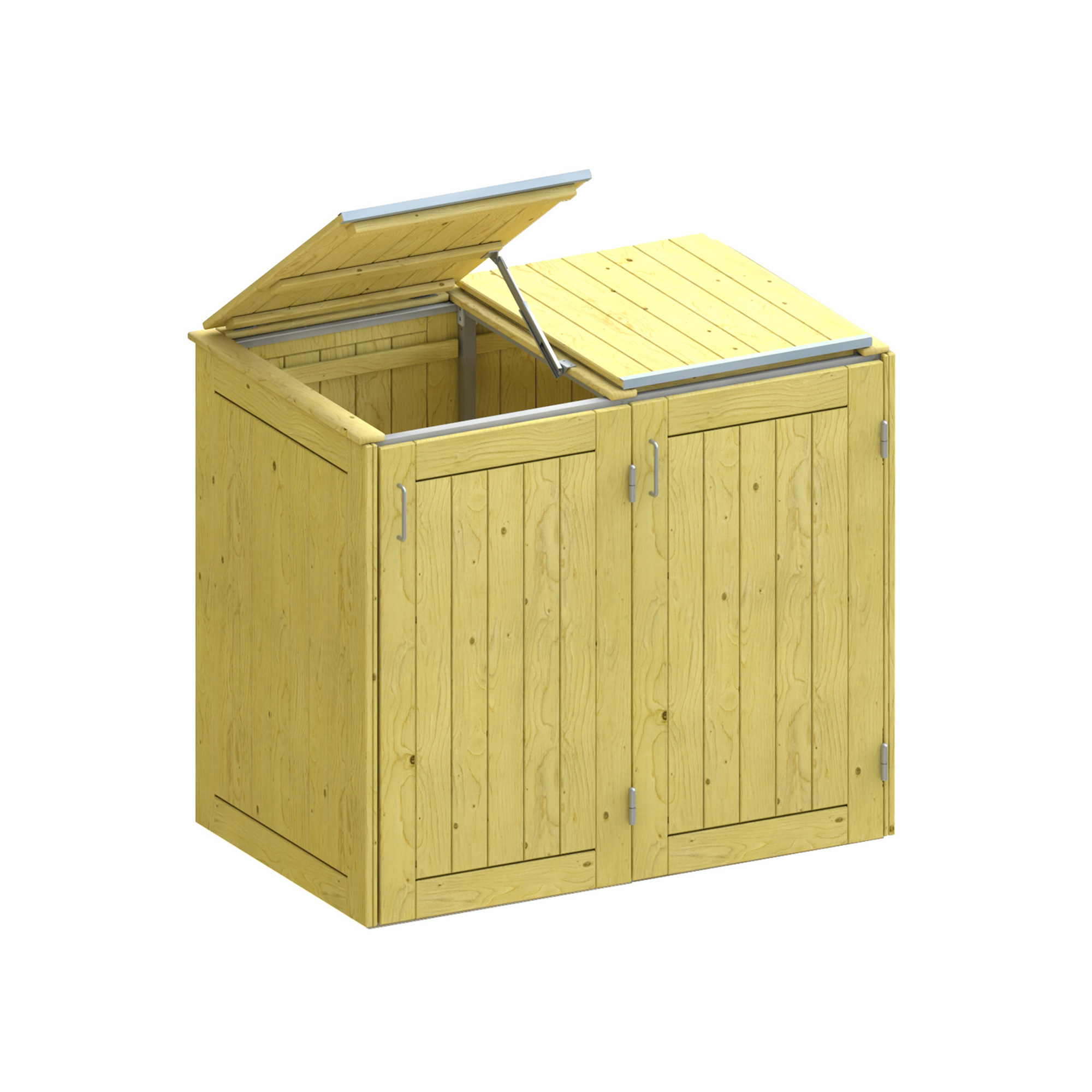 Mülltonnenbox 'Binto' mit Klappdeckel naturfarben 139 x 125 x 84 cm + product picture