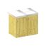 Holzschrank mit weißer Ablage