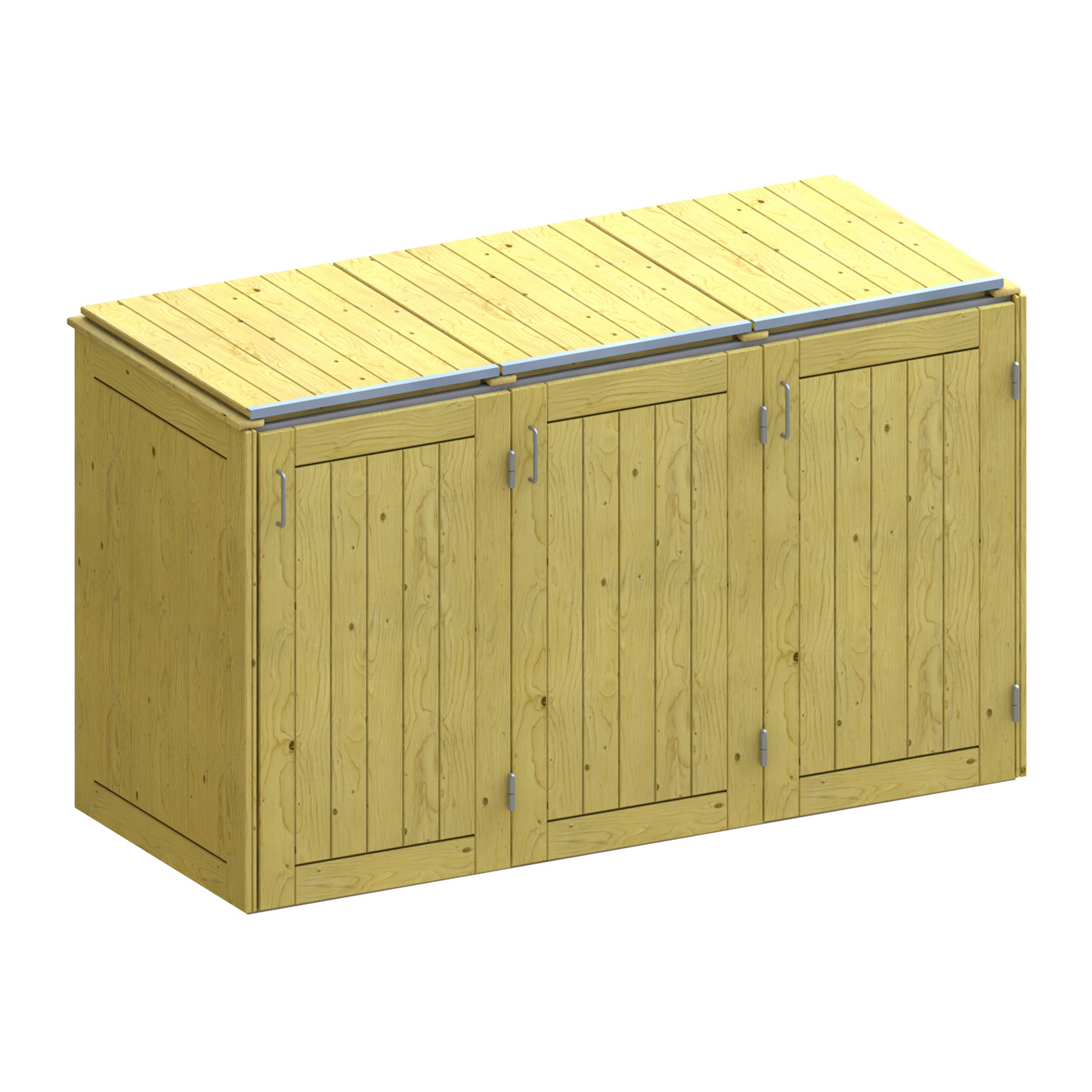 Mülltonnenbox 'Binto' mit Klappdeckel naturfarben 206 x 125 x 84 cm + product picture