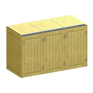 Mülltonnenbox 'Binto' mit Klappdeckel naturfarben 206 x 125 x 84 cm