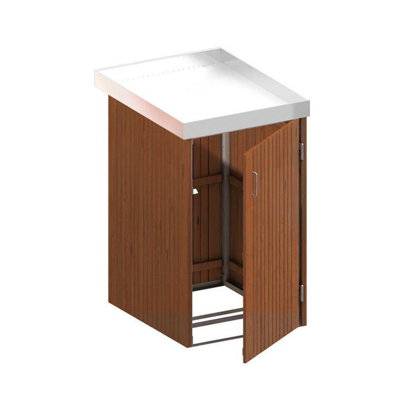 Offener Hartholzschrank BINTO mit Flachdach