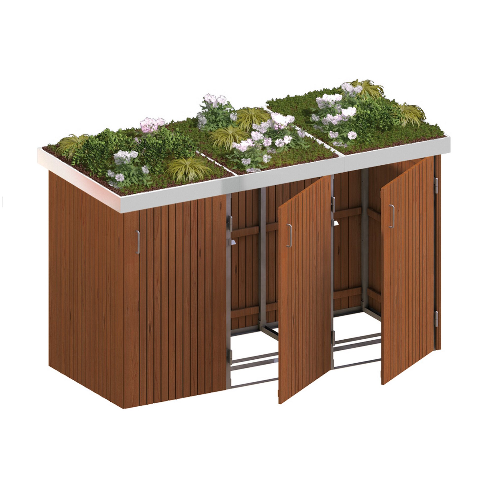Mülltonnenbox BINTO Hartholz-Variante 6