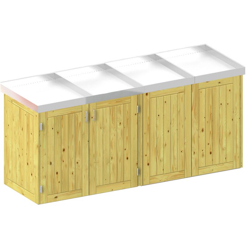 Holzschrank mit weißer Abdeckung
