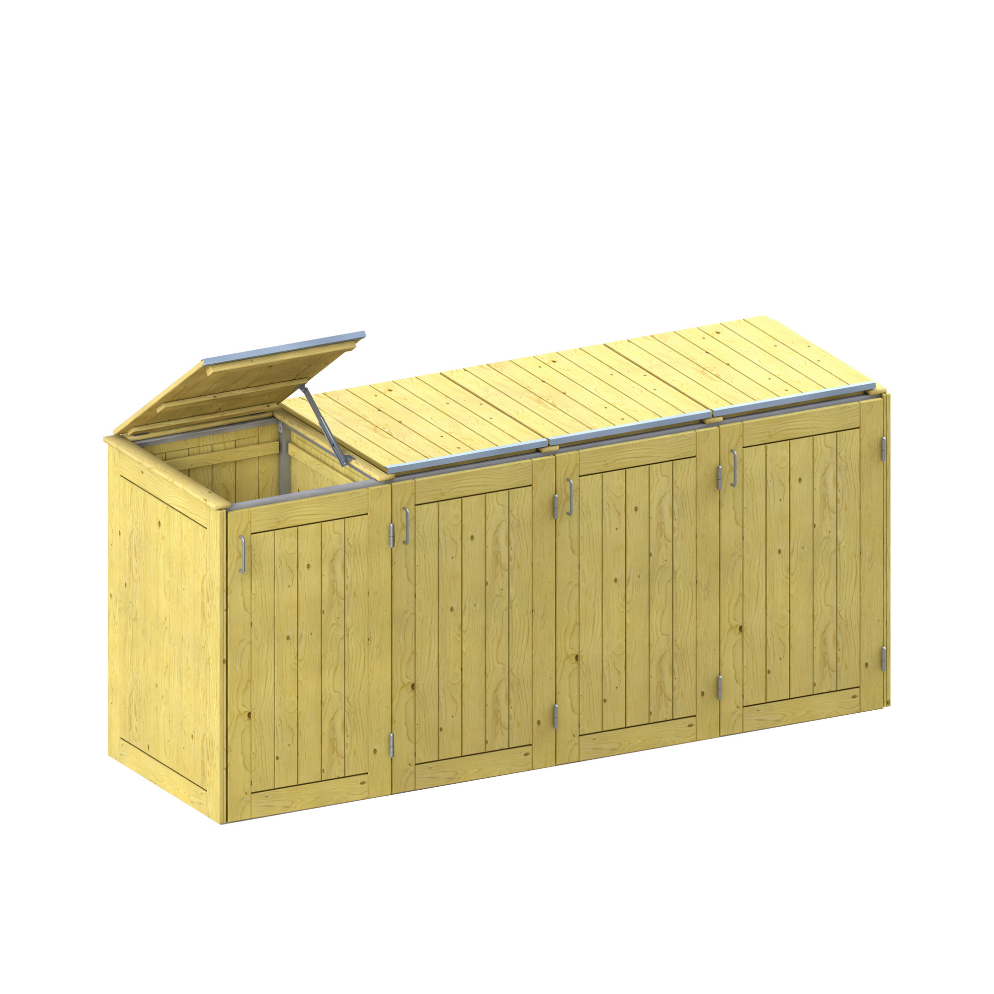 Mülltonnenbox 'Binto' mit Klappdeckel naturfarben 272 x 125 x 84 cm + product picture
