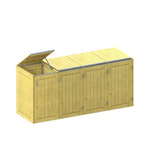 Mülltonnenbox 'Binto' mit Klappdeckel naturfarben 272 x 125 x 84 cm
