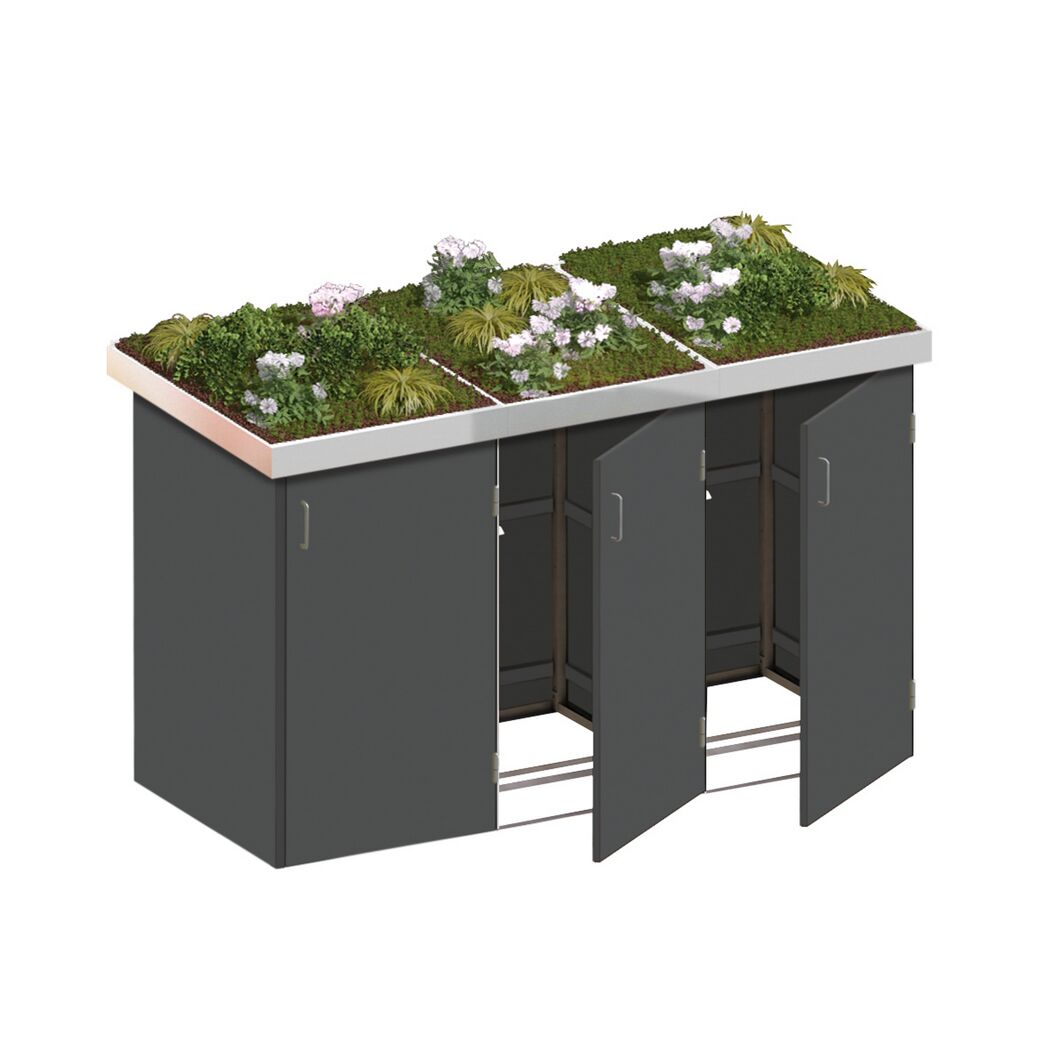 Mülltonnenbox mit Bepflanzung