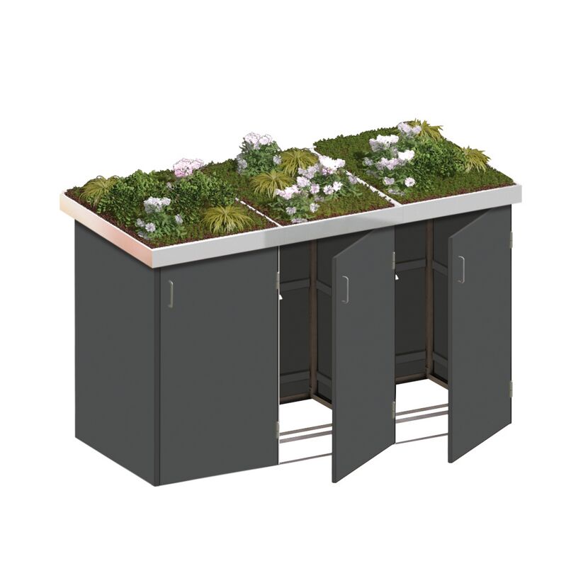 Mülltonnenbox mit Bepflanzung