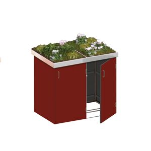 Mülltonnenbox 'Binto' mit Pflanzkasten rot 150 x 129 x 90 cm