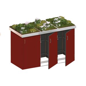 Mülltonnenbox 'Binto' mit Pflanzkasten rot 216 x 129 x 90 cm