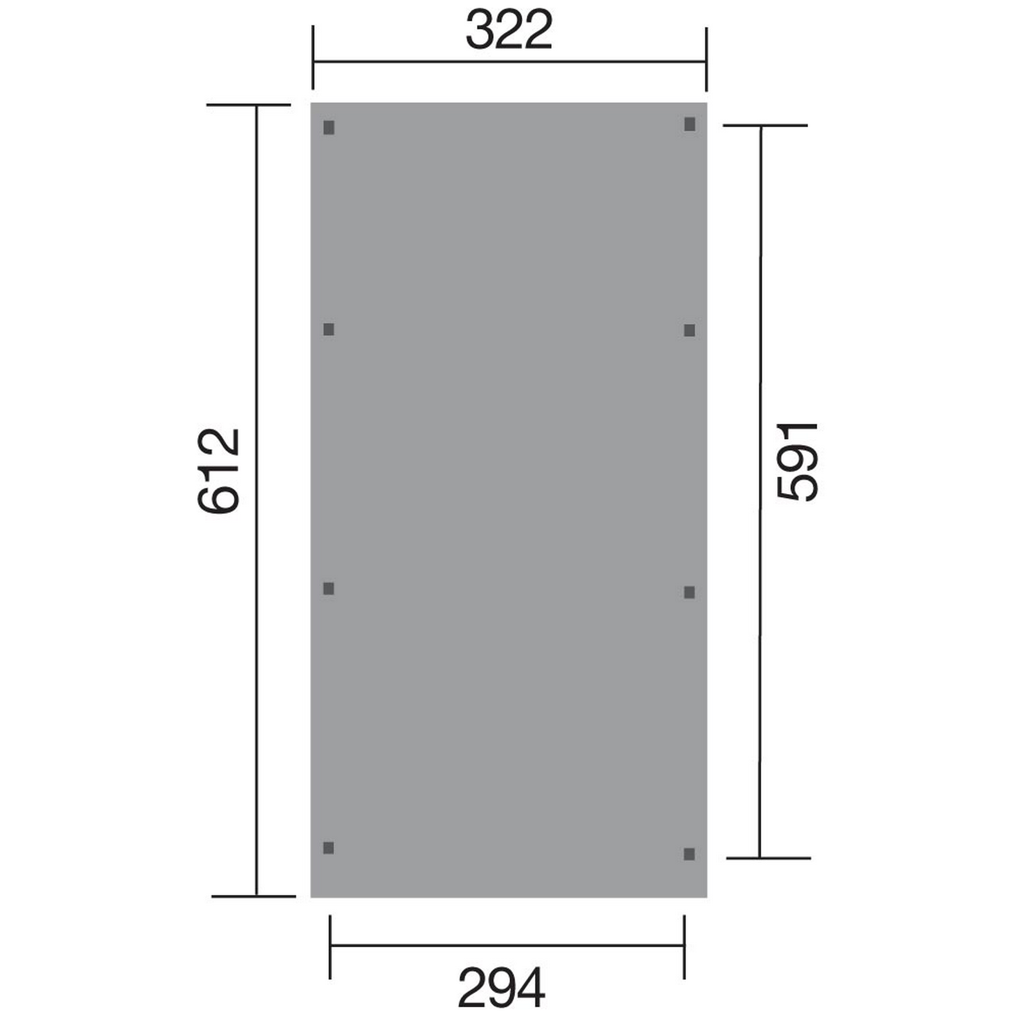 Einzelcarport '617' Gr. 2, 612 x 322 cm ohne Dacheindeckung, kieferfarben + product picture