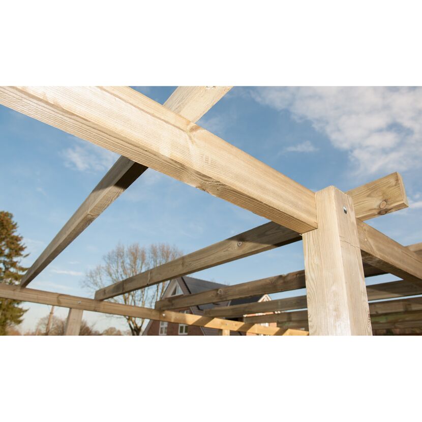 Einzelcarport '617' Gr. 3, 802 x 322 cm ohne Dacheindeckung, kieferfarben