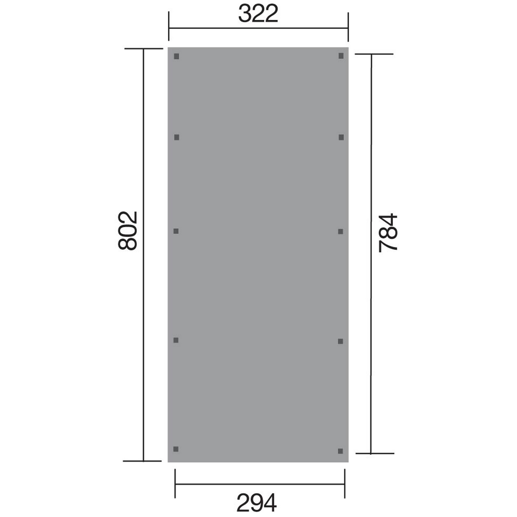 Einzelcarport '617' Gr. 3, 802 x 322 cm ohne Dacheindeckung, kieferfarben + product picture