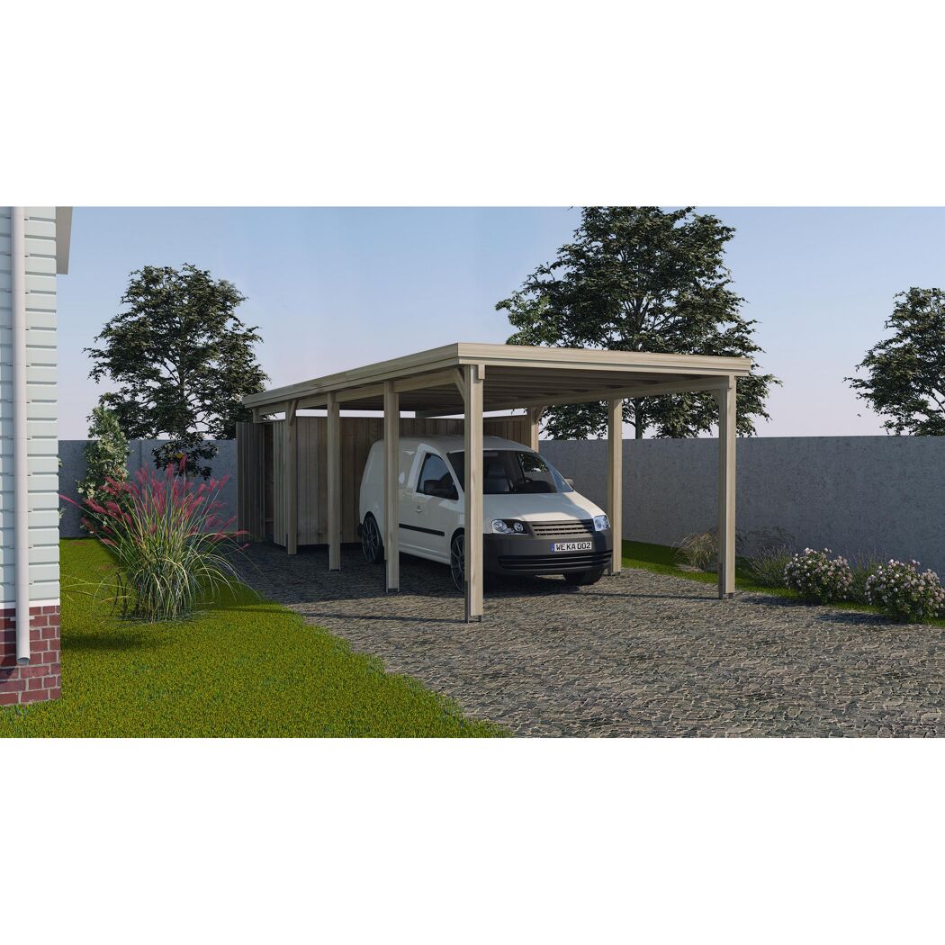 Einzelcarport '617' Gr. 3 inkl. Stahldach, 802 x 322 cm kieferfarben