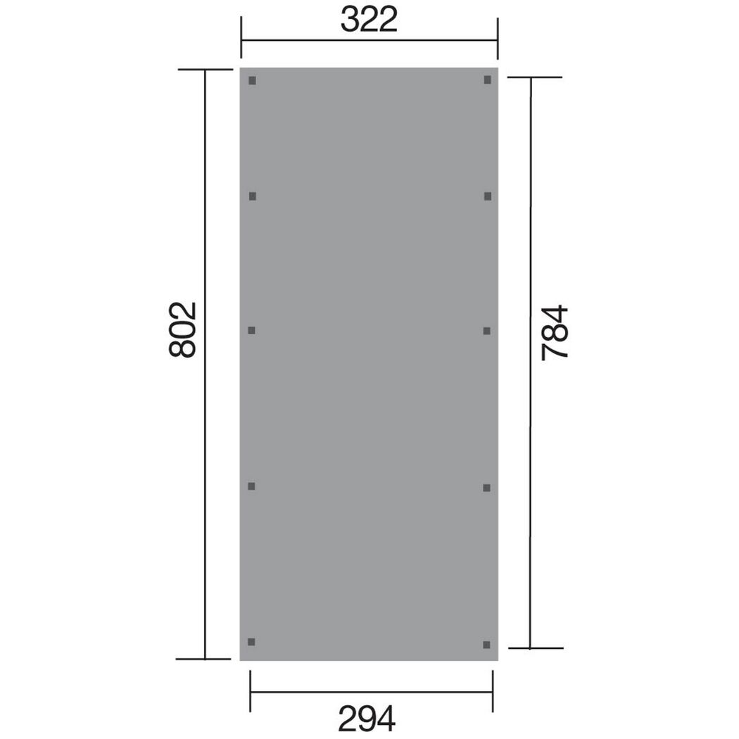 Einzelcarport '617' Gr. 3 inkl. Stahldach, 802 x 322 cm kieferfarben