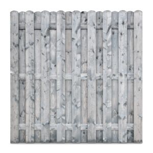 Bohlenzaun, Nadelholz, grau lasiert, 180 x 180 cm