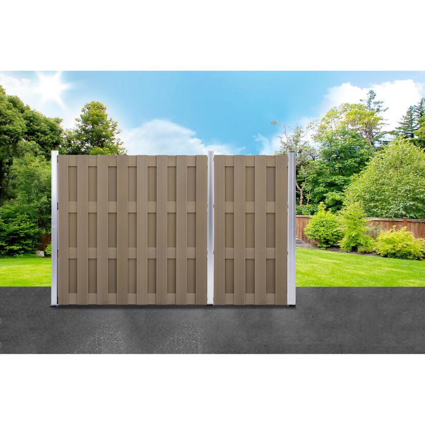 WPC Zaun Halb LASSE 180x90cm sand