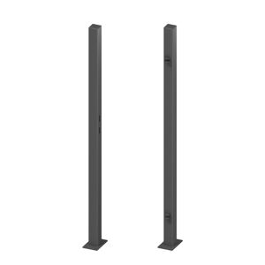 Torpfosten für Einzeltor schwarz 8 x 8 x 195 cm 2er-Set