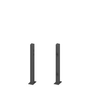 Torpfosten für Einzeltor schwarz 8 x 8 x 105 cm 2er-Set
