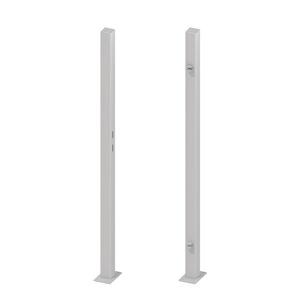 Torpfosten für Einzeltor silber 8 x 8 x 195 cm 2er-Set