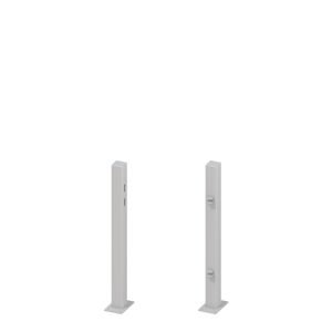 Torpfosten für Einzeltor silber 8 x 8 x 105 cm 2er-Set