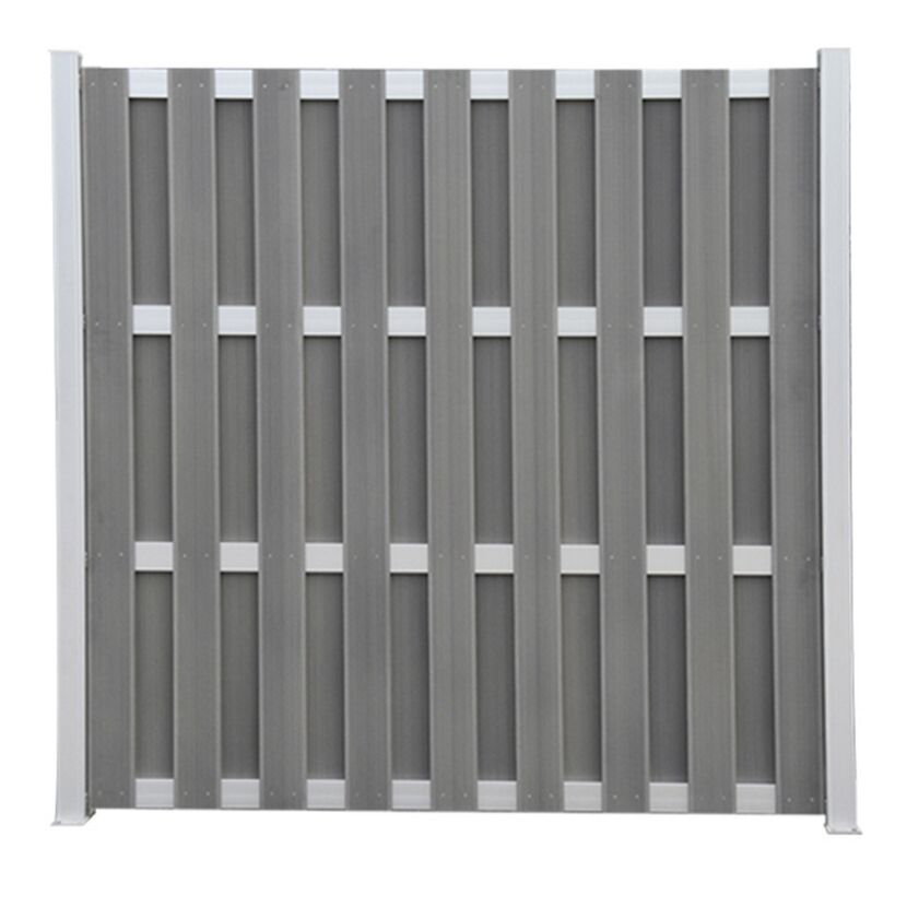 Zaunelement 'Jan' WPC/Aluminium grau 180 x 180 cm